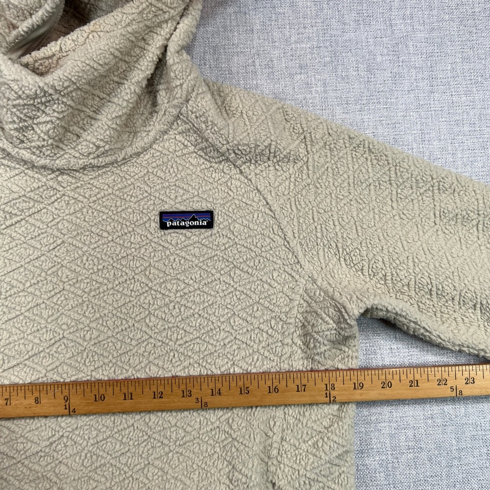 Patagonia Diamond Capra Hoody Women Small Pelican Beige Fleece Pullover Gorpcore - Picture 6 of 9